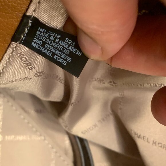 Michael Korse Reed Large Leather Belted Satchel Crossbody Brown - Picture 13 of 16